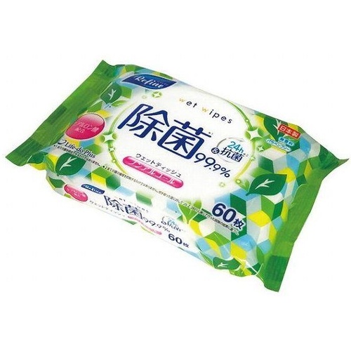 【リファイン】ノンアルコール除菌ウェットティッシュ　24h抗菌　60枚入☆