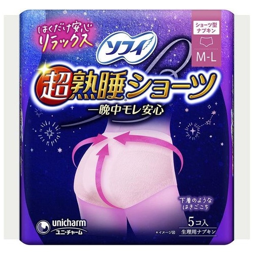 【ソフィ】超熟睡ショーツ M-L 5枚入・Τ